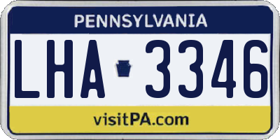 PA license plate LHA3346