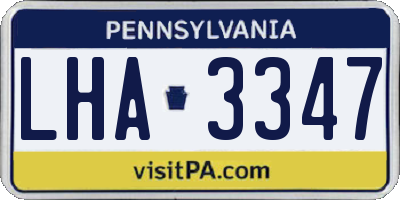 PA license plate LHA3347