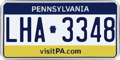 PA license plate LHA3348