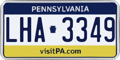 PA license plate LHA3349