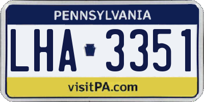 PA license plate LHA3351