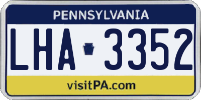 PA license plate LHA3352