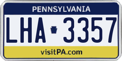 PA license plate LHA3357