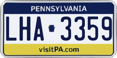 PA license plate LHA3359