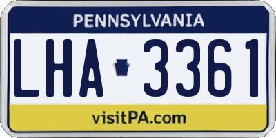 PA license plate LHA3361