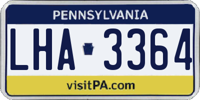 PA license plate LHA3364