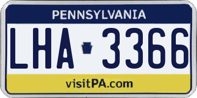 PA license plate LHA3366