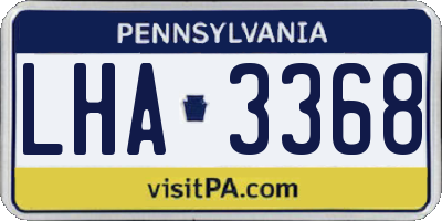 PA license plate LHA3368