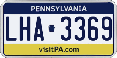 PA license plate LHA3369