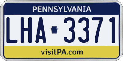 PA license plate LHA3371