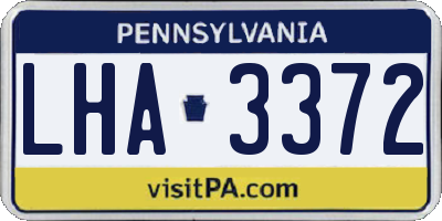 PA license plate LHA3372