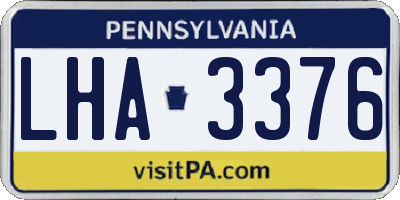 PA license plate LHA3376