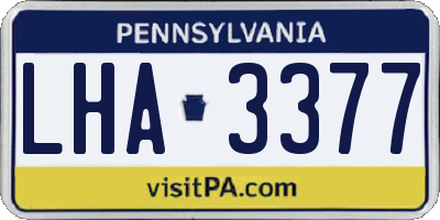 PA license plate LHA3377