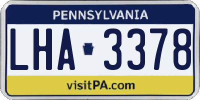 PA license plate LHA3378