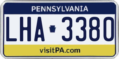 PA license plate LHA3380