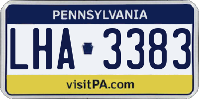 PA license plate LHA3383