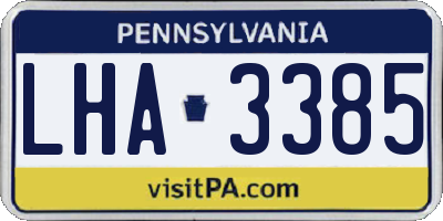 PA license plate LHA3385
