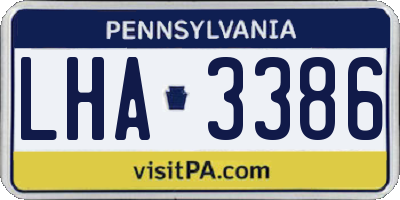 PA license plate LHA3386