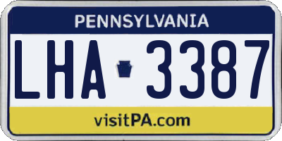 PA license plate LHA3387