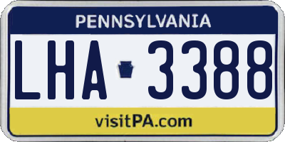 PA license plate LHA3388