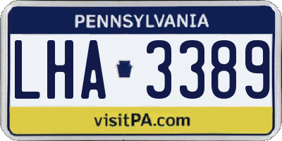 PA license plate LHA3389