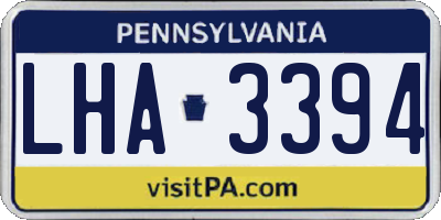PA license plate LHA3394