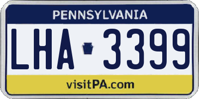 PA license plate LHA3399