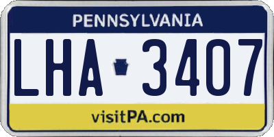 PA license plate LHA3407