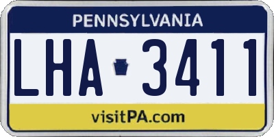 PA license plate LHA3411