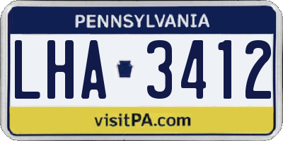 PA license plate LHA3412