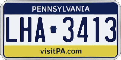 PA license plate LHA3413
