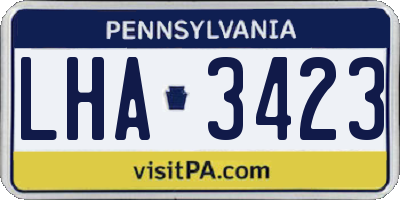 PA license plate LHA3423
