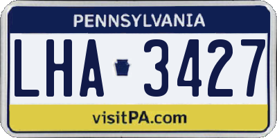 PA license plate LHA3427