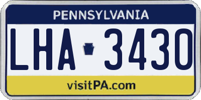 PA license plate LHA3430