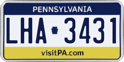 PA license plate LHA3431
