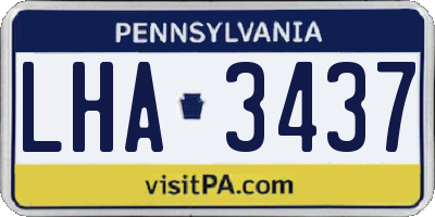PA license plate LHA3437