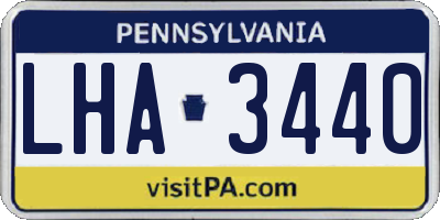 PA license plate LHA3440
