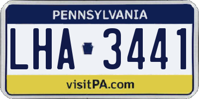 PA license plate LHA3441