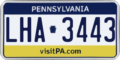 PA license plate LHA3443