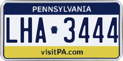PA license plate LHA3444