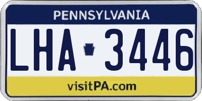 PA license plate LHA3446