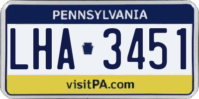 PA license plate LHA3451