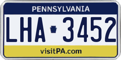 PA license plate LHA3452