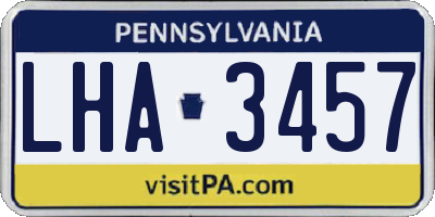 PA license plate LHA3457