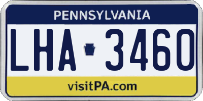 PA license plate LHA3460