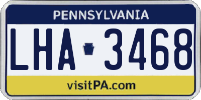 PA license plate LHA3468