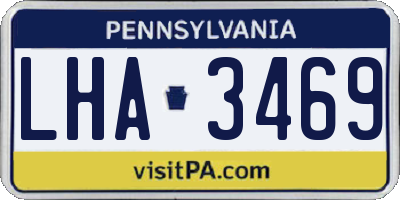 PA license plate LHA3469