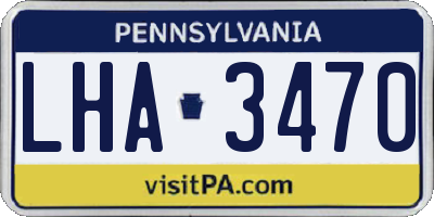 PA license plate LHA3470