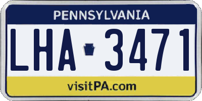 PA license plate LHA3471