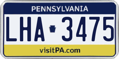 PA license plate LHA3475